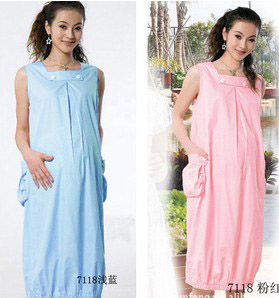 莎碧娜帶兜孕婦連衣裙