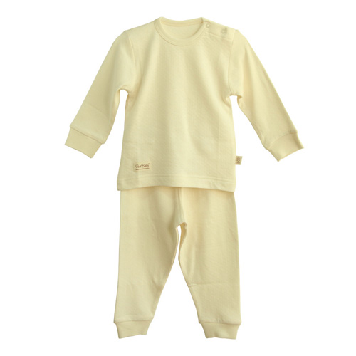 素棉寶貝雙層保暖本色嬰幼兒秋衣褲套裝