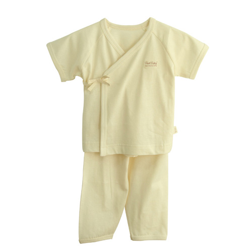 素棉寶貝有機棉嬰兒短袖綁帶衣夏款