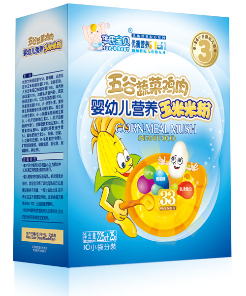 華氏寶貝五谷蔬菜雞肉玉米米粉盒裝