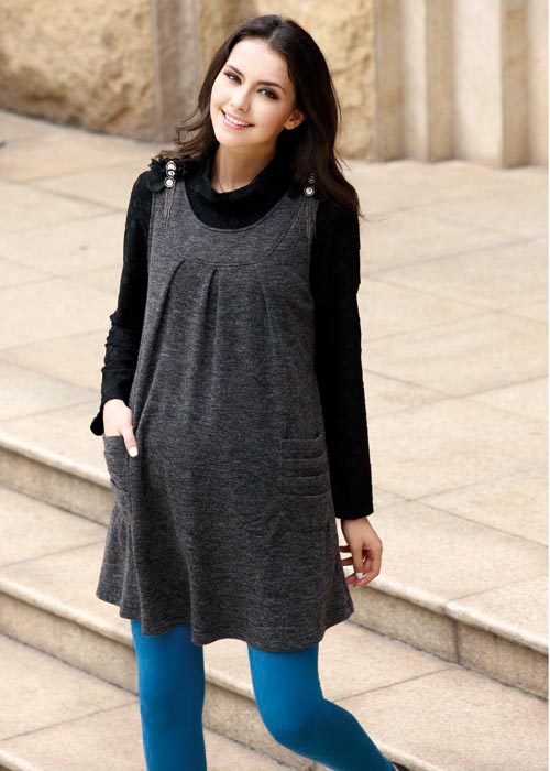 懷泰時(shí)尚灰色孕婦上衣