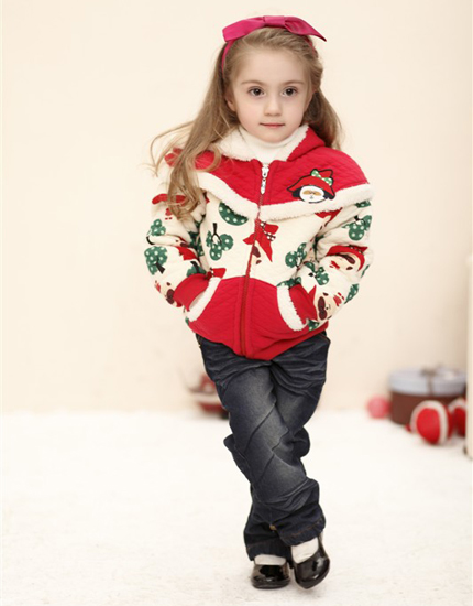 小熊B琪女童絨毛邊外套