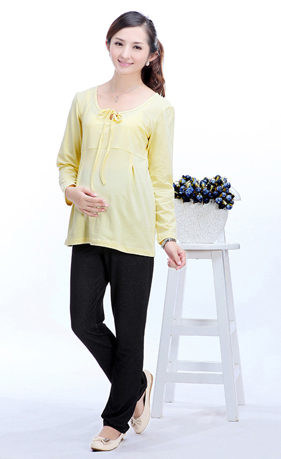 康福祿孕婦裝打底衫黃