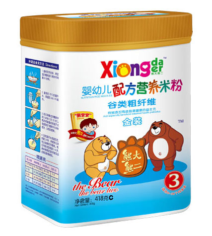 熊大熊二谷類粗纖維嬰幼兒營養(yǎng)米粉