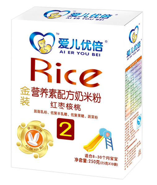 愛(ài)兒優(yōu)倍金裝紅棗核桃營(yíng)養(yǎng)素配方奶米粉盒裝