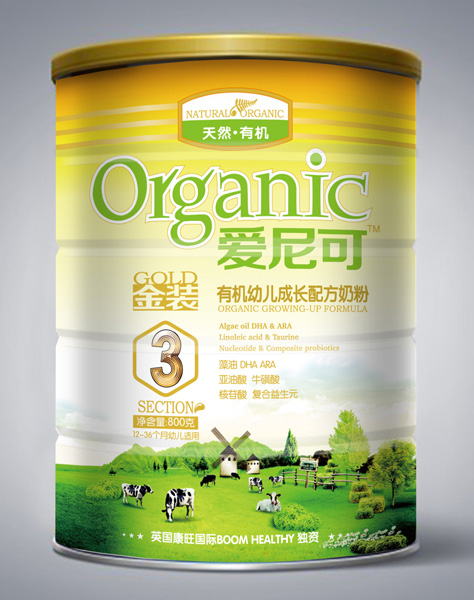 愛尼可金裝有機(jī)幼兒成長配方奶粉3段800g