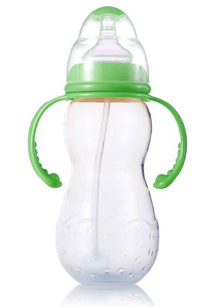 媽媽易300毫升PP全自動雙柄標口梅花奶瓶綠色