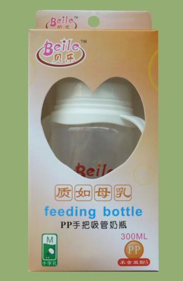 貝樂寬口帶柄PP膠奶瓶300ml