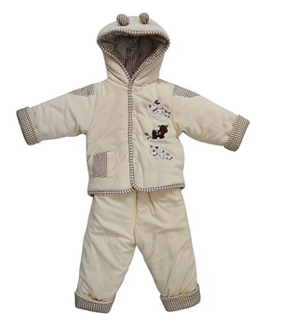 嬰比迪剪絨開(kāi)胸連帽套