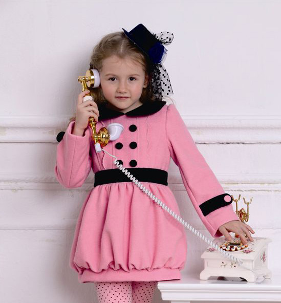 吉象貝兒女童時尚呢外套