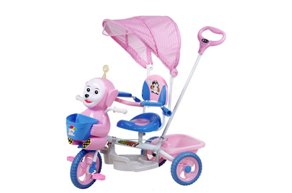 金六一粉色三輪童車