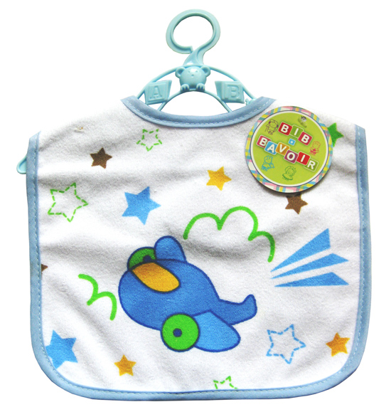 潤羽康印花圍兜淺藍色