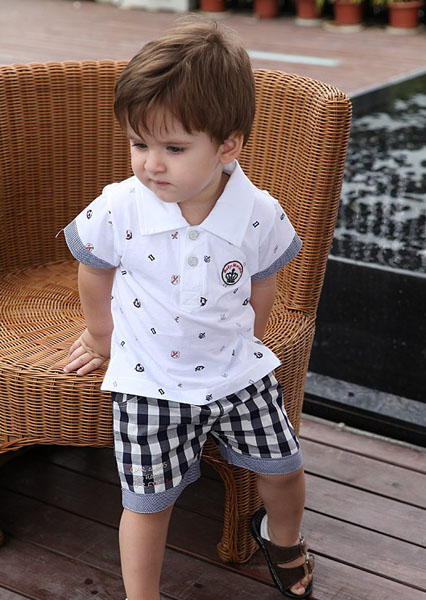 摩可拿男寶寶翻領(lǐng)T恤