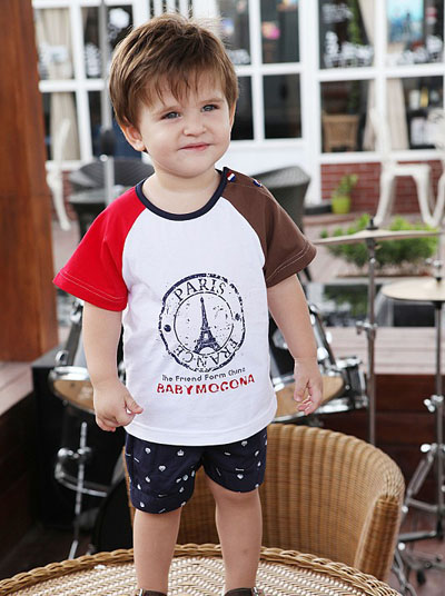 摩可拿新款時(shí)尚夏季男童套裝