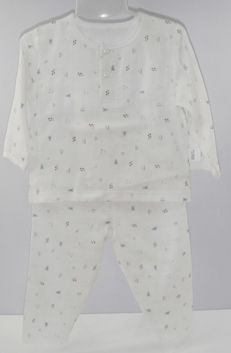 娃愛(ài)的蓓蓓紗布圓領(lǐng)內(nèi)衣套裝