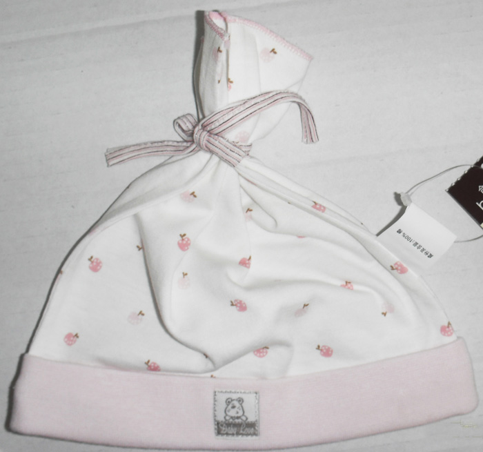 娃愛的蓓蓓粉色花紋寶寶帽