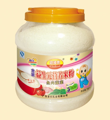 新多樂魚肉蔬菜益生元營養(yǎng)米粉3段