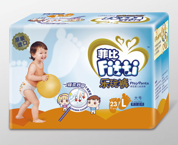 菲比棉柔秒吸大號樂玩褲L23片