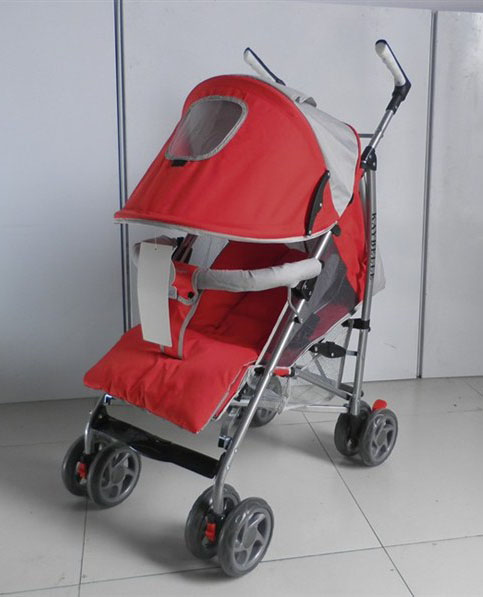 凱貝兒紅色帶墊舒適嬰兒車