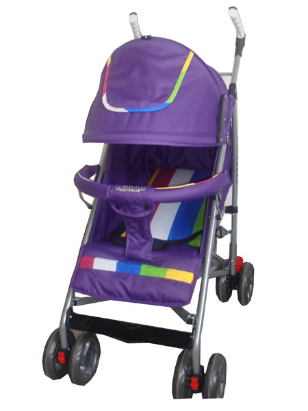凱貝兒紫色帶傘柄簡易型嬰兒車