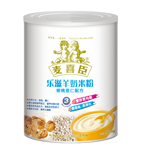 麥喜臣樂(lè)滋羊奶米粉核桃薏仁配方(聽(tīng)裝)