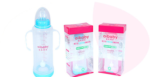 愛兒得樂240ml標(biāo)口防爆高硼硅0-24月自動奶瓶