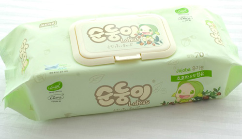 韓國進(jìn)口嬰兒濕巾頂級(jí)蓋裝70片