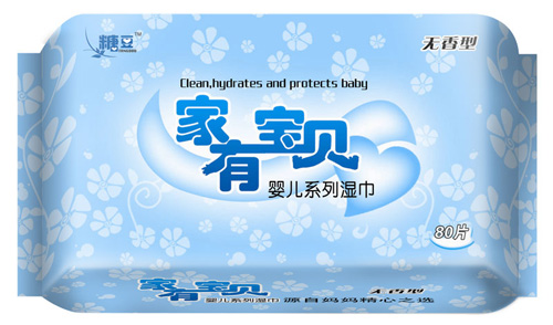 糖豆家有寶貝80片裝無香嬰兒濕巾