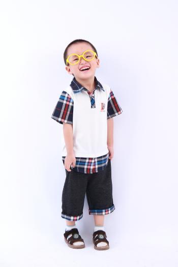 迪酷啦男童短袖襯衫