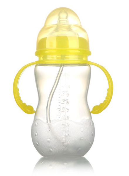 豆豆我330ml寬口帶柄PP奶瓶