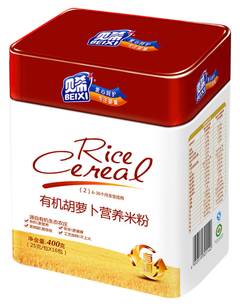 貝希有機(jī)胡蘿卜營養(yǎng)米粉聽裝