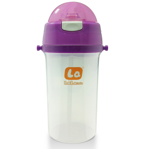 樂樂寶貝無柄吸管學飲杯紫色