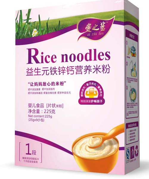 愛之藍(lán)益生元鐵鋅鈣營養(yǎng)米粉1段