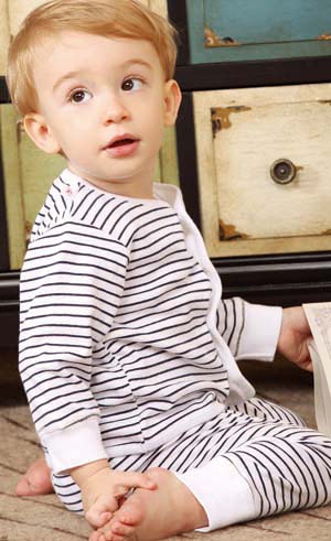 諾比條紋爬爬衣