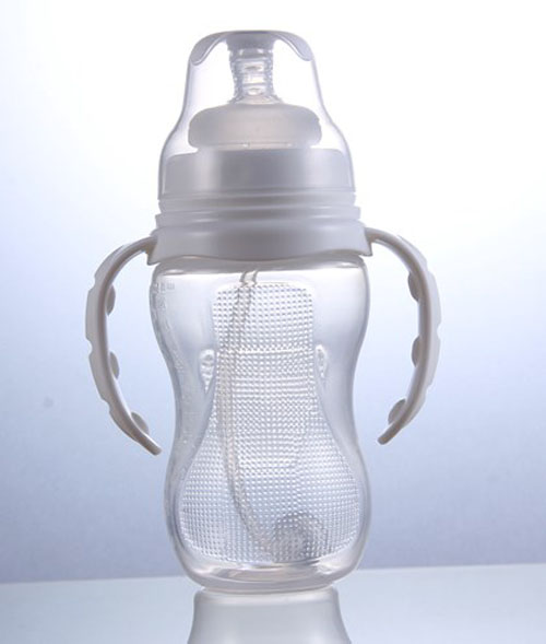 樂(lè)哈哈寬口弧形260毫升PP奶瓶