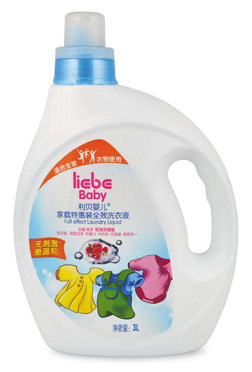 利貝yinge家庭特惠裝全效洗衣液3L