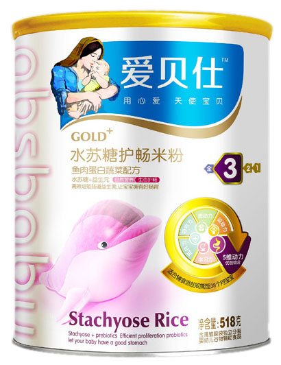 愛(ài)貝仕魚(yú)肉蛋白蔬菜水蘇糖護(hù)暢奶米粉