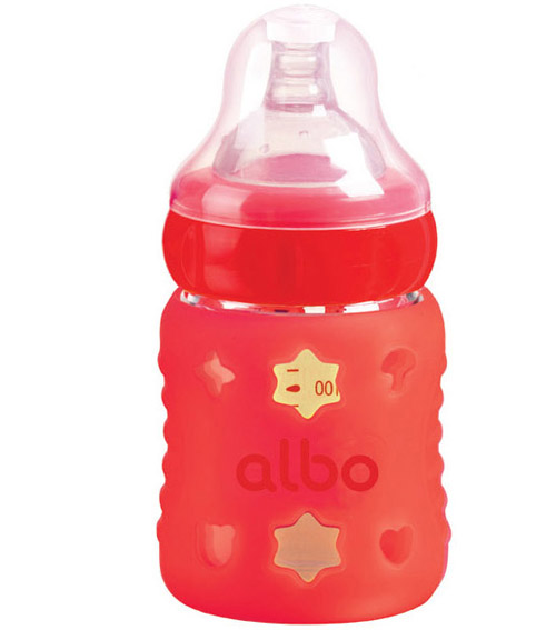 愛樂寶感溫晶鉆玻璃奶瓶150ml紅色