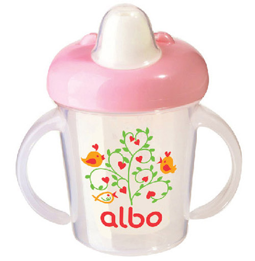 愛樂寶軟嘴學飲杯180ml粉色