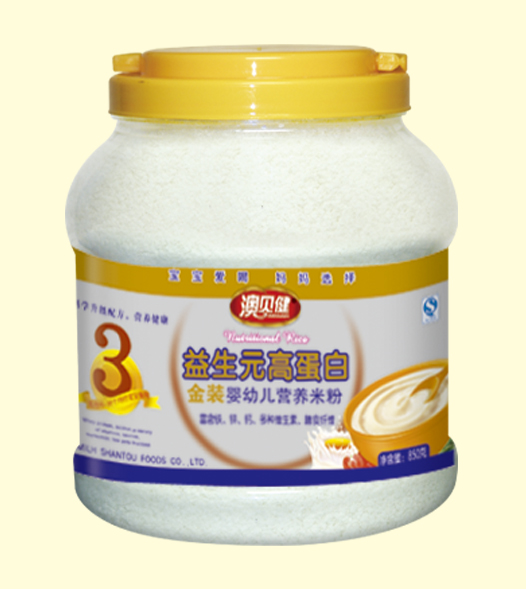 澳貝健金裝益生元高蛋白營養(yǎng)米粉3段