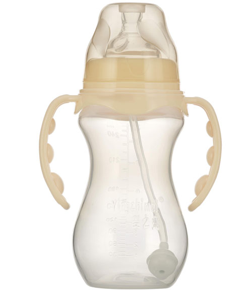 嬰之美寬口雙耳自動(dòng)葫蘆PP奶瓶270ML乳白色