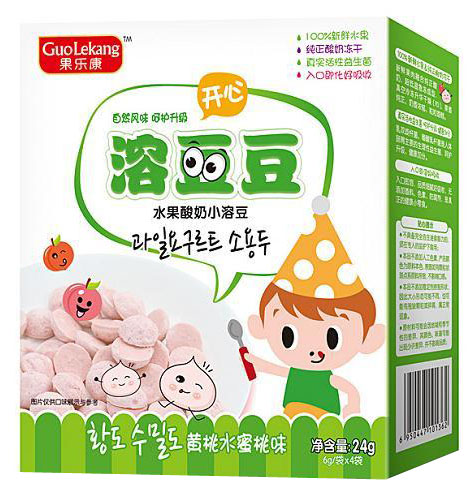 果樂康黃桃水蜜桃味溶豆豆