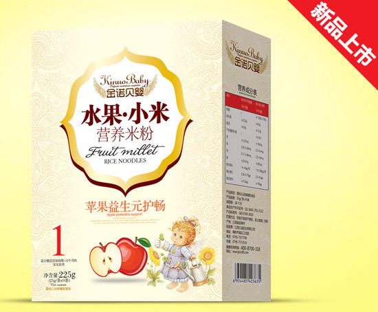 金諾貝嬰蘋果益生元護暢水果小米米粉盒裝