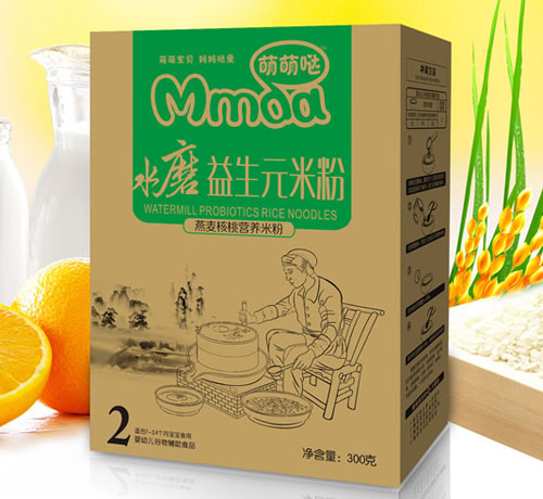 萌萌噠300克盒裝燕麥核桃水磨米粉