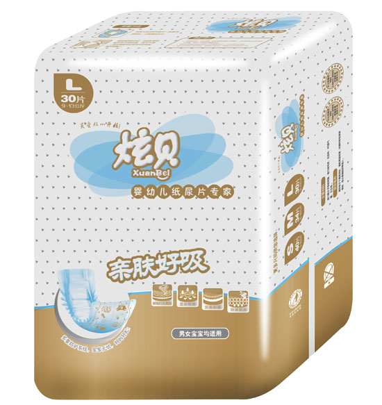 炫貝超級(jí)薄嬰幼兒紙尿片L碼30片