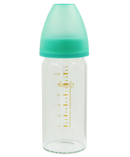 貝斯比直身晶鉆玻璃奶瓶150ml綠色