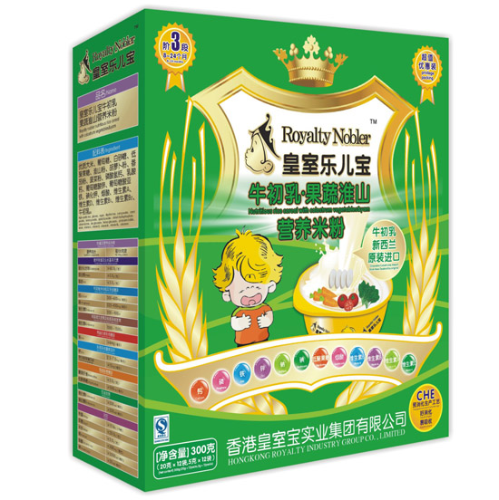 皇室樂兒寶牛初乳果蔬淮山營(yíng)養(yǎng)米粉300克