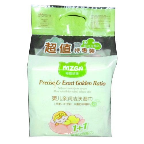 拇指姑娘嬰兒親潤潔膚濕巾三連包