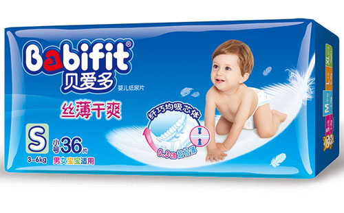 貝愛(ài)多絲薄干爽紙尿片S碼36片中包裝