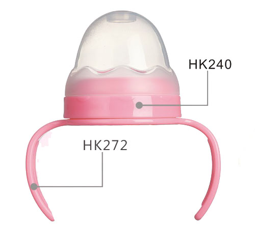 好可愛(ài)寬口奶瓶牙蓋組手柄